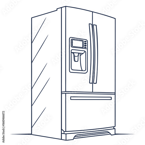 refrigerator outline home appliance line icon