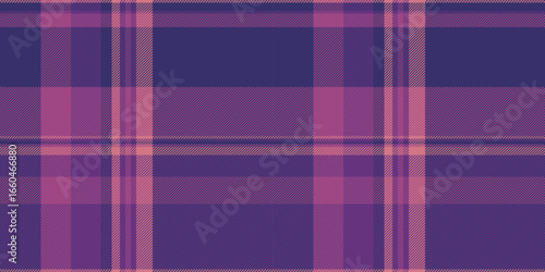 Elegant plaid pattern. Seamless fabric texture in purple hues, conveys classic, timeless style. Ideal for backgrounds, textiles and design projects.