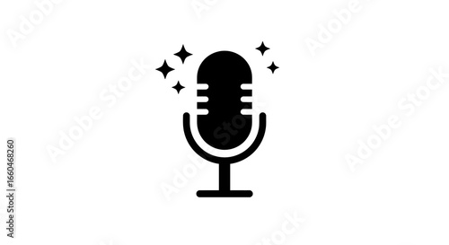 Retro microphone with vintage sparkle for podcasts and broadcasting