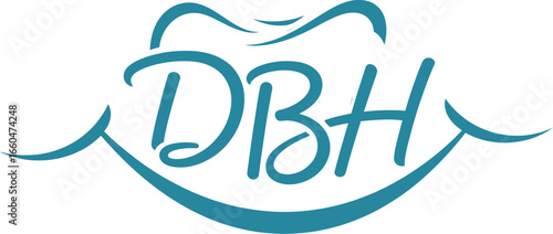 Elegant dbh monogram logo with a subtle smile design for dental or healthcare brands vector