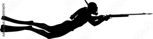 Freediving Silhouette Vector
