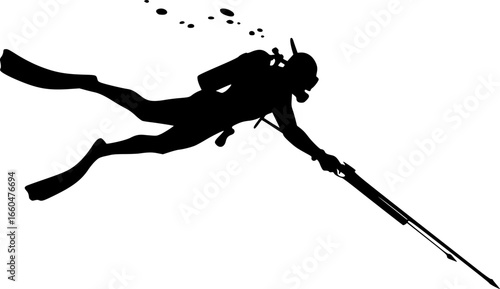 Freediving Silhouette Vector
