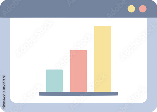 3D vector illustration of a business graph with an up arrow showing market growth and financial success
