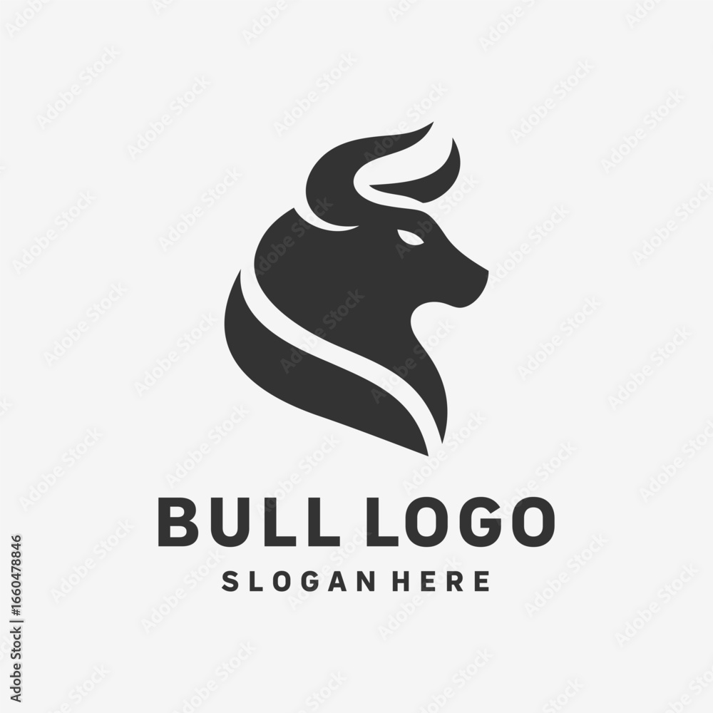 Obraz premium Classic Bull Monogram Logo Design