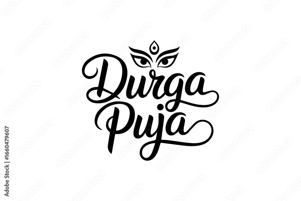Obraz premium Durga Puja festival typography designs