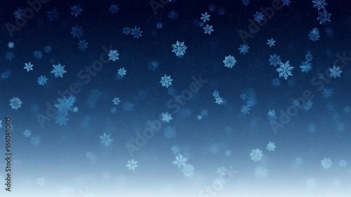 Falling snowflakes winter holiday background seamless loop animation