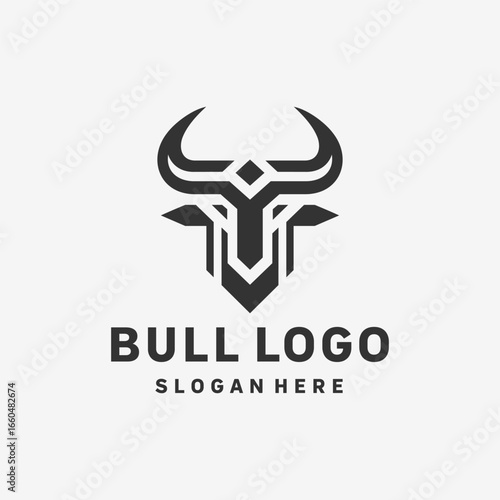 Symbolic Bull Abstract Logo Design