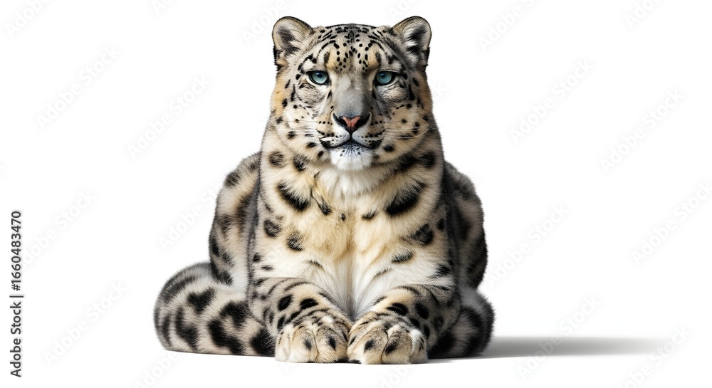 Fototapeta premium Snow leopard portrait with intense gaze