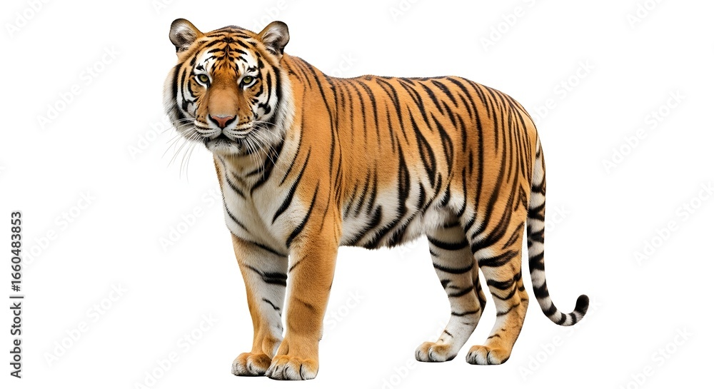 Fototapeta premium Tiger standing with transparent background