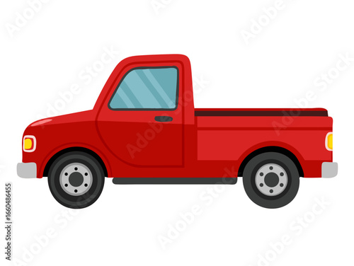 red truck isolated on white