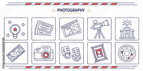 Minimal line icons for photography and creative projects