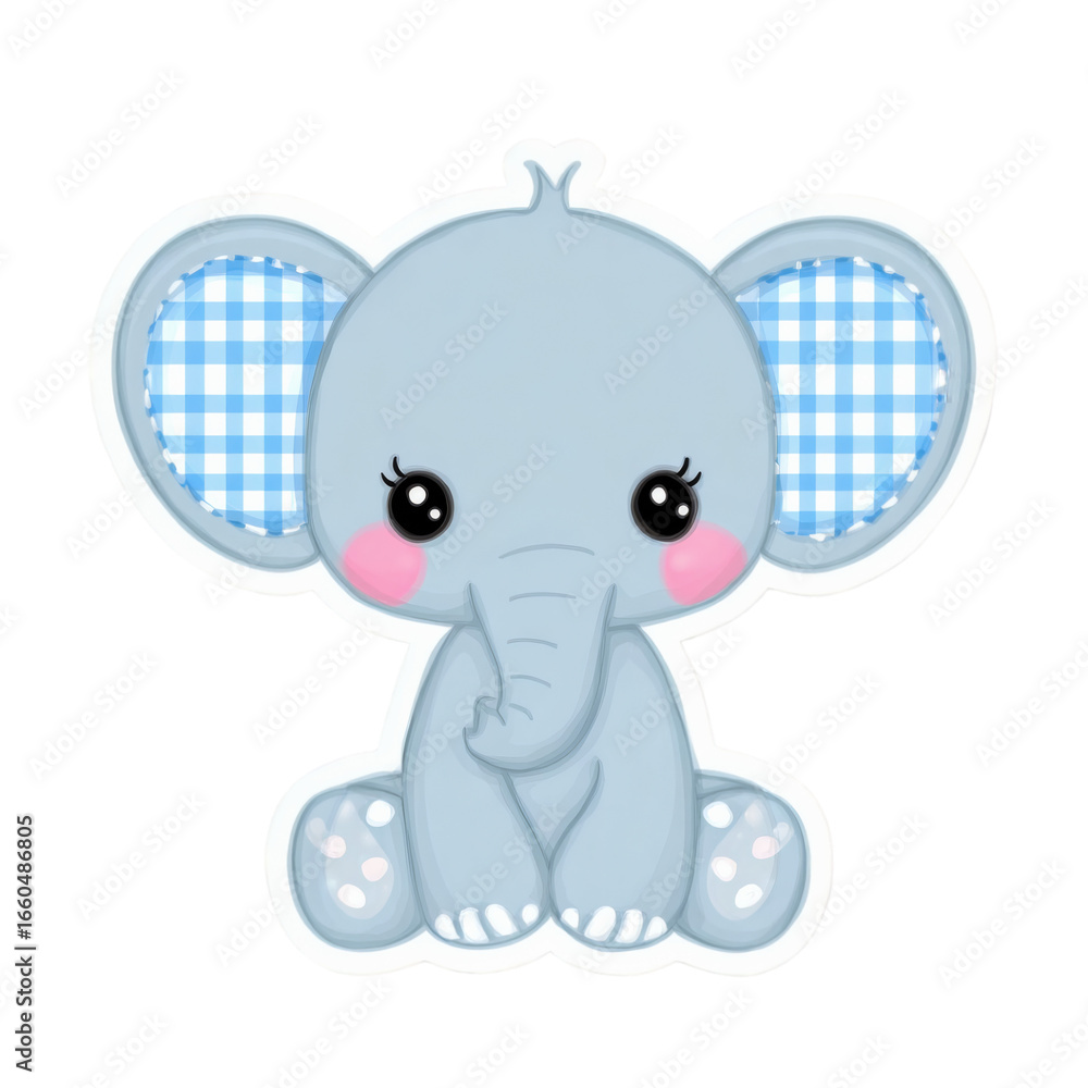 Fototapeta premium Adorable baby elephant illustration for nursery decor and children's designs