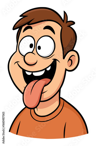 Illustration of a Happy Goofy Man