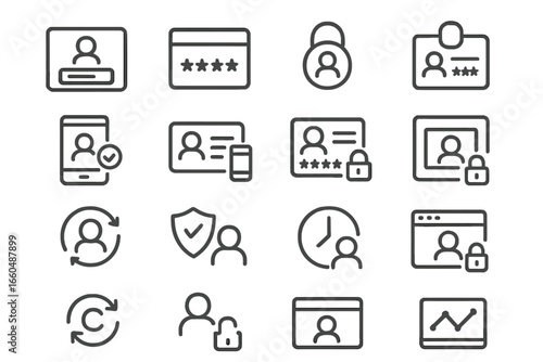 Icons duplicated location prevention suspicious digital identity login icon id vector access