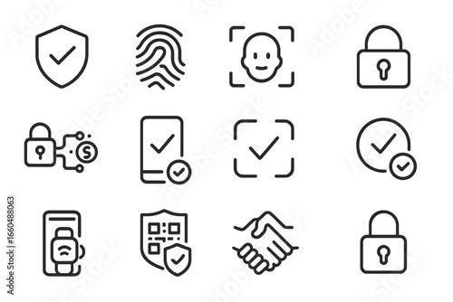 Secure shielded padlock payment vector mobile checkmark privacy shield icons lock icon