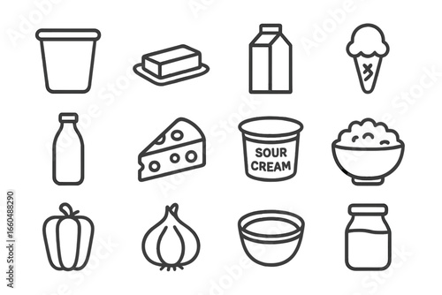 Fresh tomato produce pepper garlic grapes icon carrot head onion vector bell