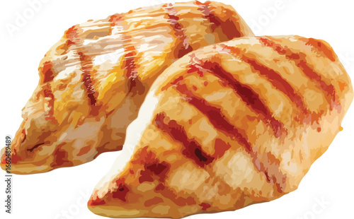 Juicy grilled chicken breasts with grill marks representing healthy and delicious cuisine