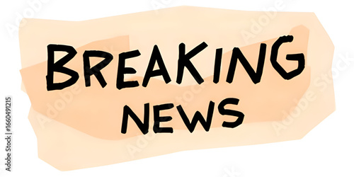 BREAKING NEWS creative banner,minimalistic flat vector illustration,plain background generated by AI