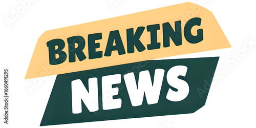 BREAKING NEWS creative banner,minimalistic flat vector illustration,plain background generated by AI