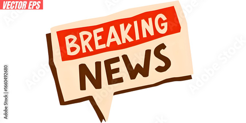BREAKING NEWS creative banner,minimalistic flat vector illustration,plain background generated by AI