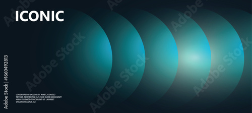 circular modern gradient poster on dark background, template with vibrant perspective geometric shapes, Modern Design for wall art, flyers, brochures, covers