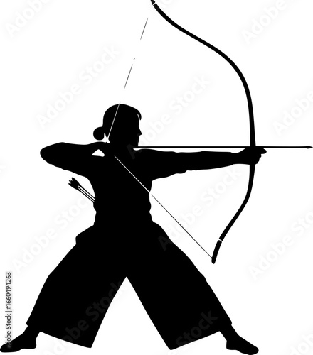 Kyudo Archery silhouette vector