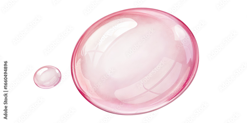 Obraz premium Pink Bubbles 3D Render, Liquid Droplets, Isolated on Transparent Background, Pink, Glossy, Bubble, Droplet, Abstract