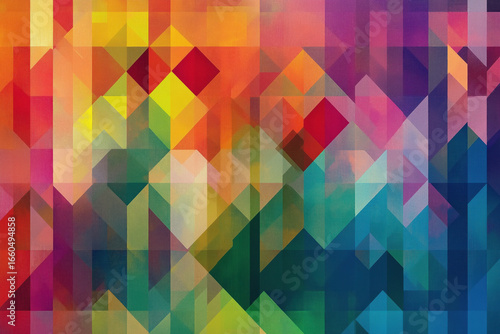 Colorful geometric abstract with triangles and overlays
