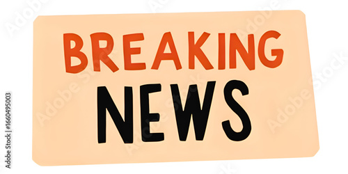 BREAKING NEWS creative banner,minimalistic flat vector illustration,plain background generated by AI