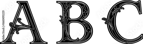 Art Nouveau Alphabets alphabets - ABC letters