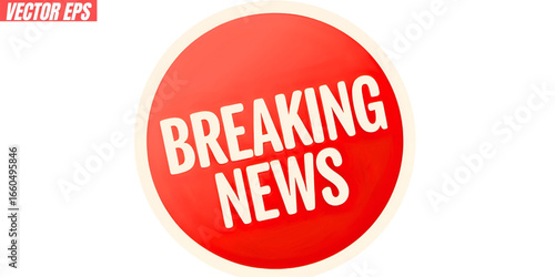 BREAKING NEWS creative banner,minimalistic flat vector illustration,plain background generated by AI