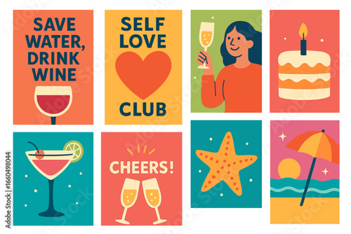 Vibrant and eclectic posters of food with an abstract twist, tailored to enhance imaginative dining spaces