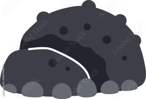 Cartoon moles underground digging burrow animal family vector