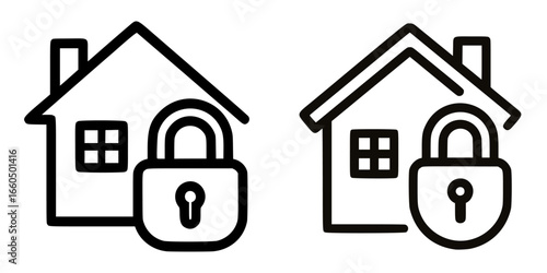 House with Padlock Security Icon