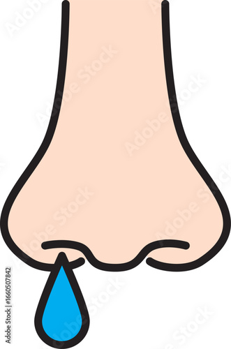 Runny nose sinusitis symptom snot icon.