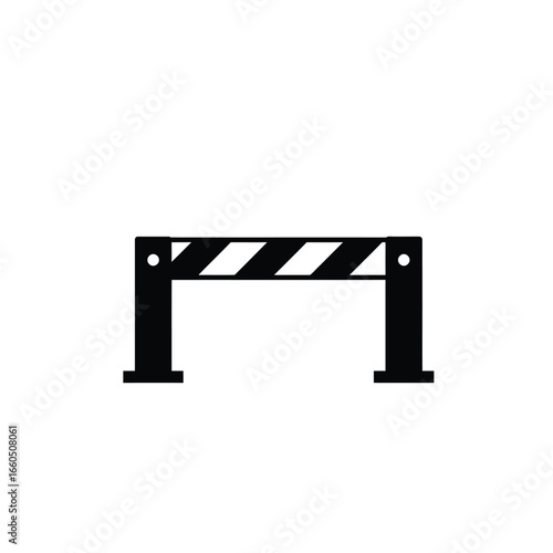 Black white striped barrier caution
