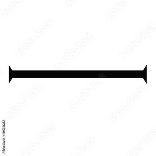 Black horizontal line with flared ends graphic