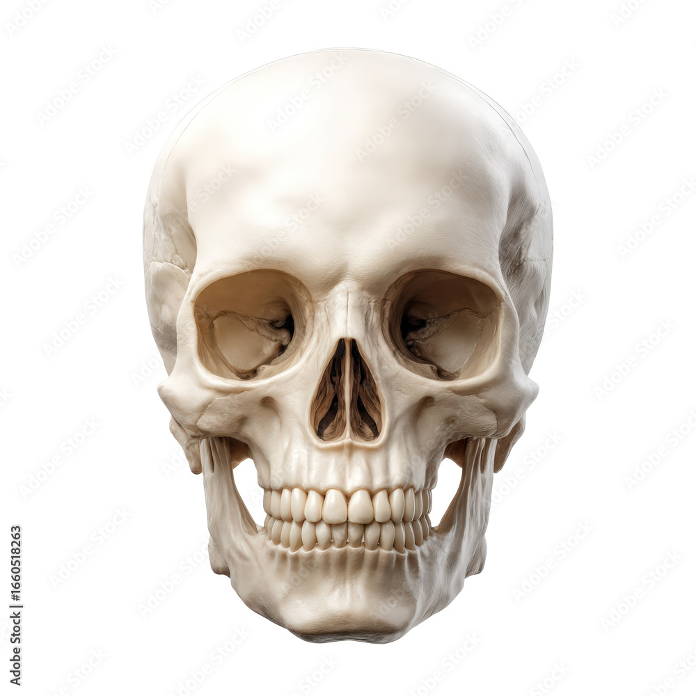 Obraz premium Classic human skull bone structure isolated design on transparent background 