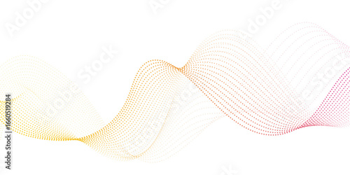 Wavy stripes on white background isolated. Digital energy waves technology concept. Digital frequency track equalizer. smooth flowing wave dots halftone lines dynamic gold isolated on transparent