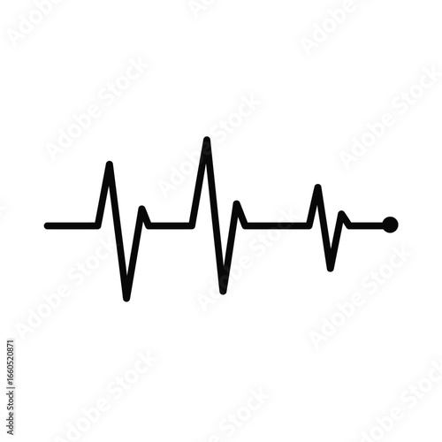 Black electrocardiogram line on white background heartbeat