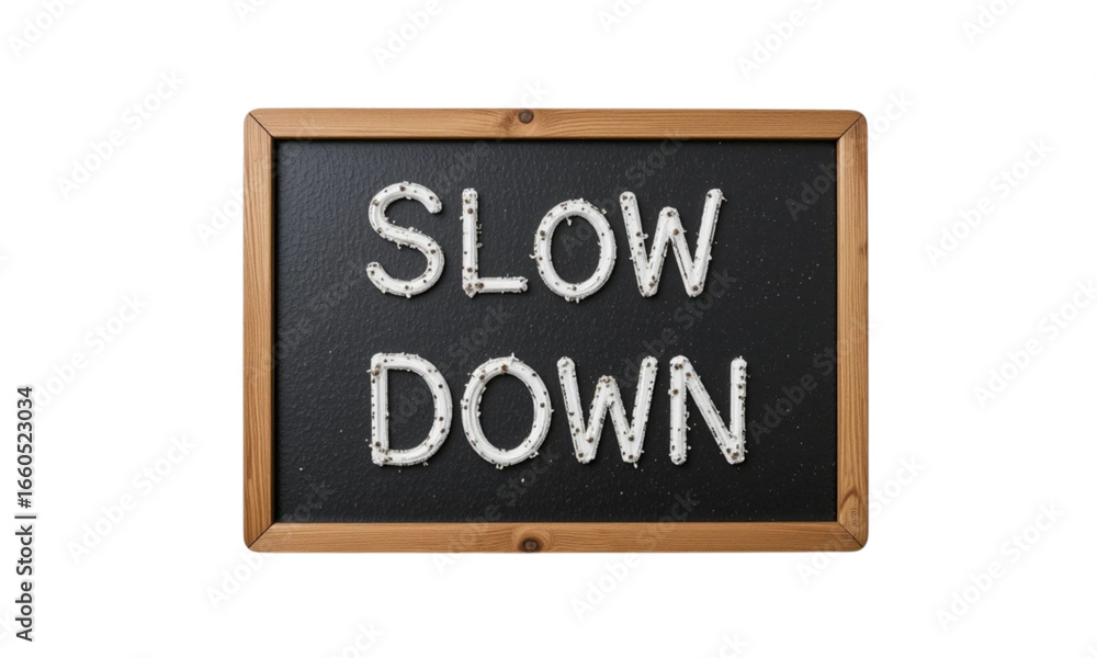 Fototapeta premium SLOW DOWN SIGN IN EMPTY BACKGROUND