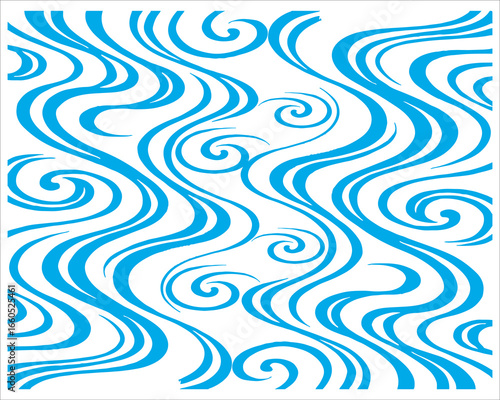 Abstract blue seamless wave pattern vector design background