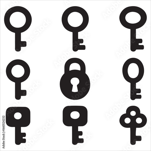 Set of old keys vector illustration