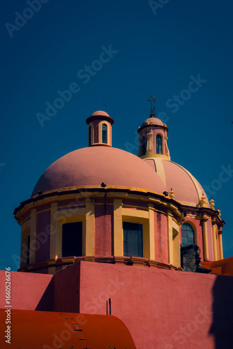 Street view of the small town of Peña de Bernal in Querétaro, Mexico