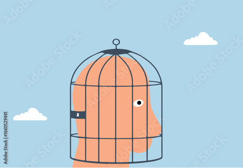 Fixed mindset, the birdcage lock of depressed scary human brain