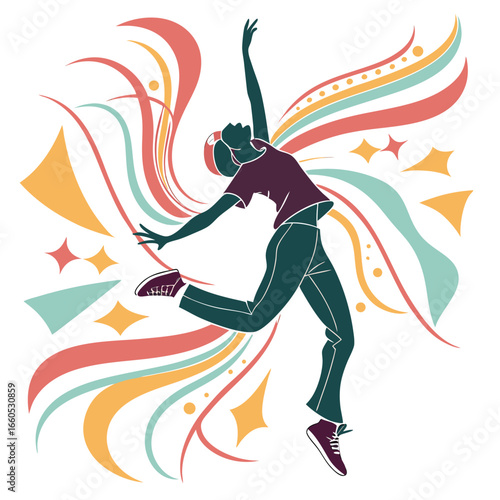 dancing girl vector illustration