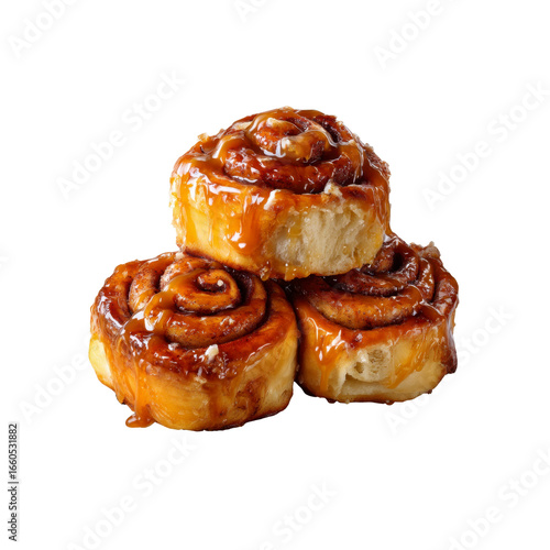 Delicious Caramel Drizzled Cinnamon Rolls, Sweet Baked Goods, Close-up Photography