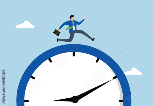 Time run out, rush entrepreneur sprint quickly as time is ticking down.