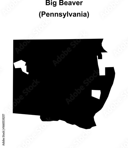 Big Beaver (Pennsylvania) blank outline map