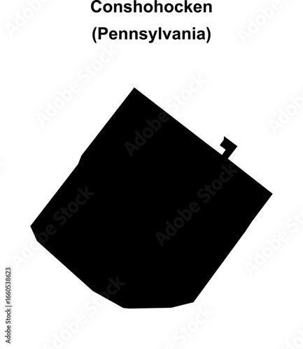 Conshohocken (Pennsylvania) blank outline map